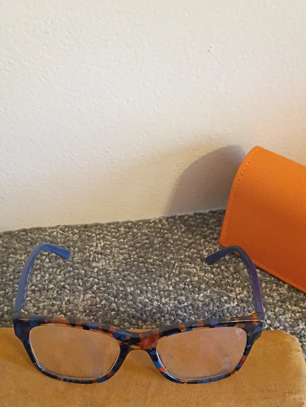 Tory Burch Tortoiseshell Blue Accent Glasses With Case Frames only